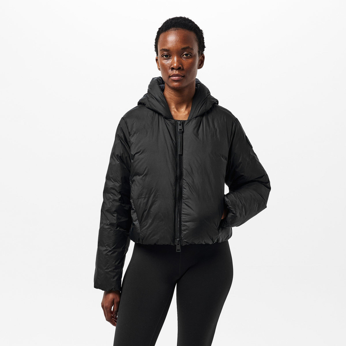 Black Noir - Canada Goose - Women's Elba Insulated Water Resistant Cropped Short Puffer Jacket - 3