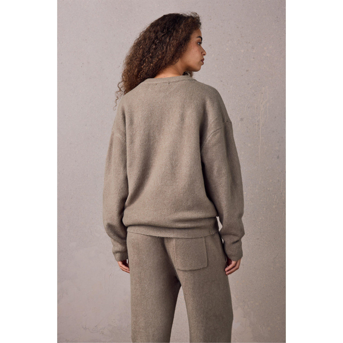Mushroom - The Couture Club - Women's Fluffy Oversized-Fit Crew-Neck Jumper - 3