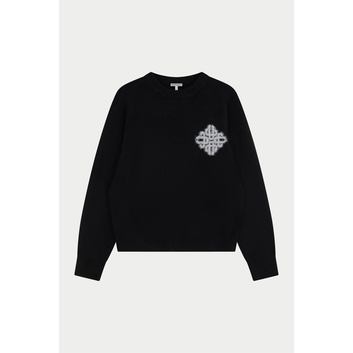 Black - The Couture Club - Women's Fluffy Oversized-Fit Crew-Neck Jumper - 1