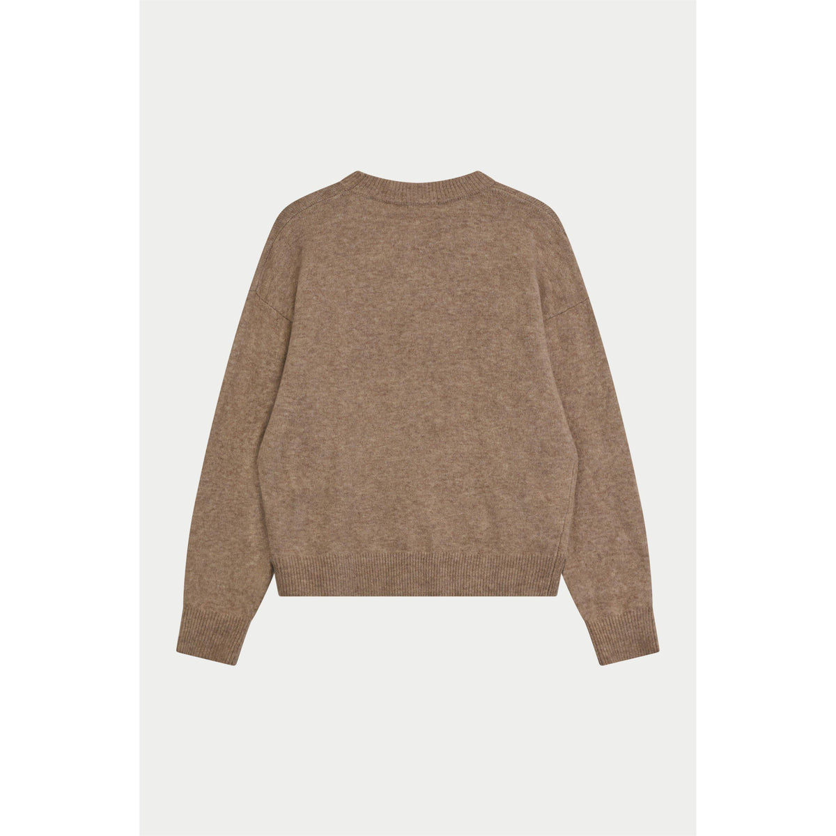 Beige - The Couture Club - Women's Fluffy Oversized-Fit Crew-Neck Jumper - 2