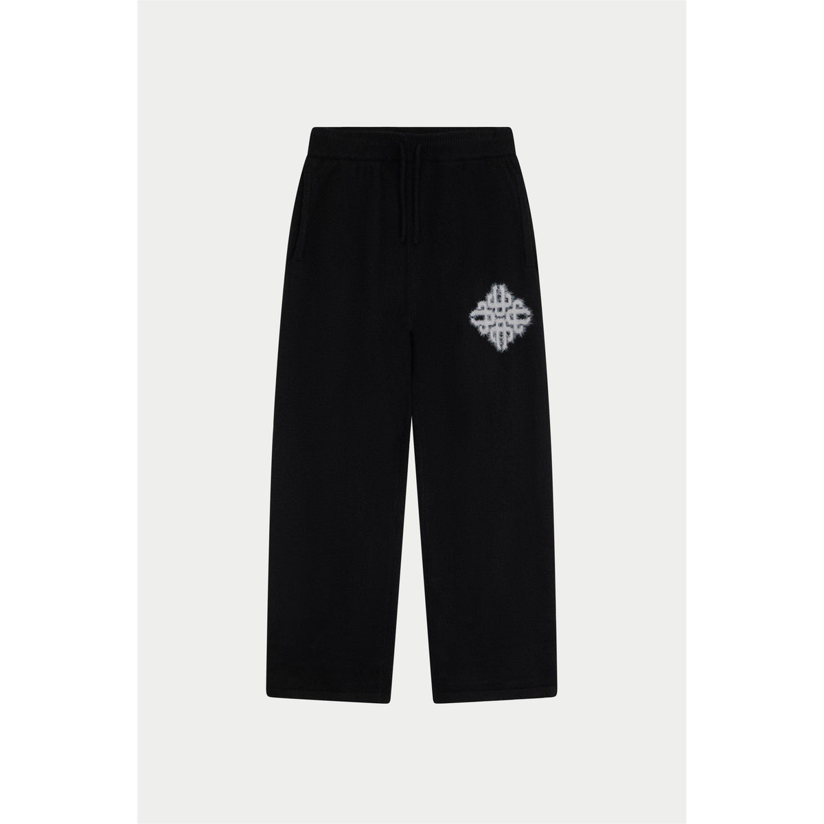 Black - The Couture Club - Women's Fluffy Wool Chunky Knit Trousers - 1