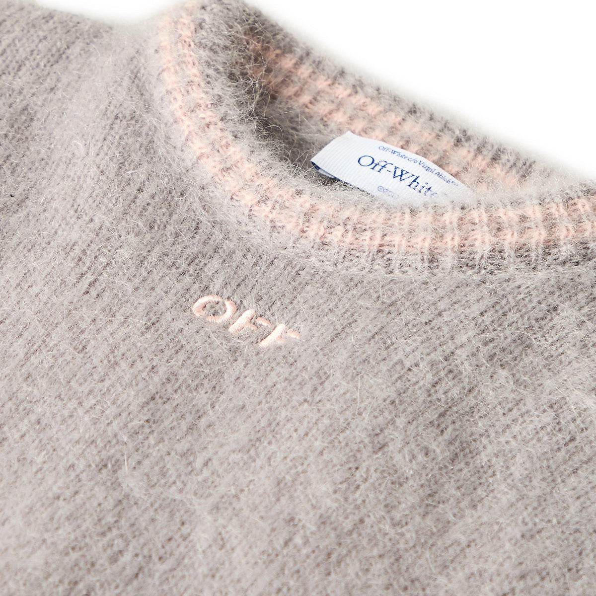 Soft Pink - Off White - Women's Mohair V-Neck Jumper - 3