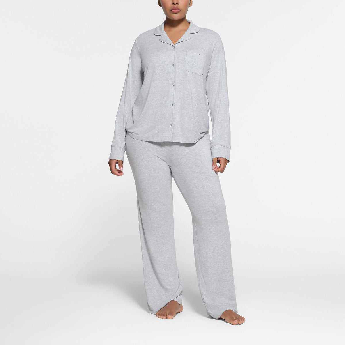 L Heather Grey - SKIMS - Womens Soft Lounge Sleep Set - 3