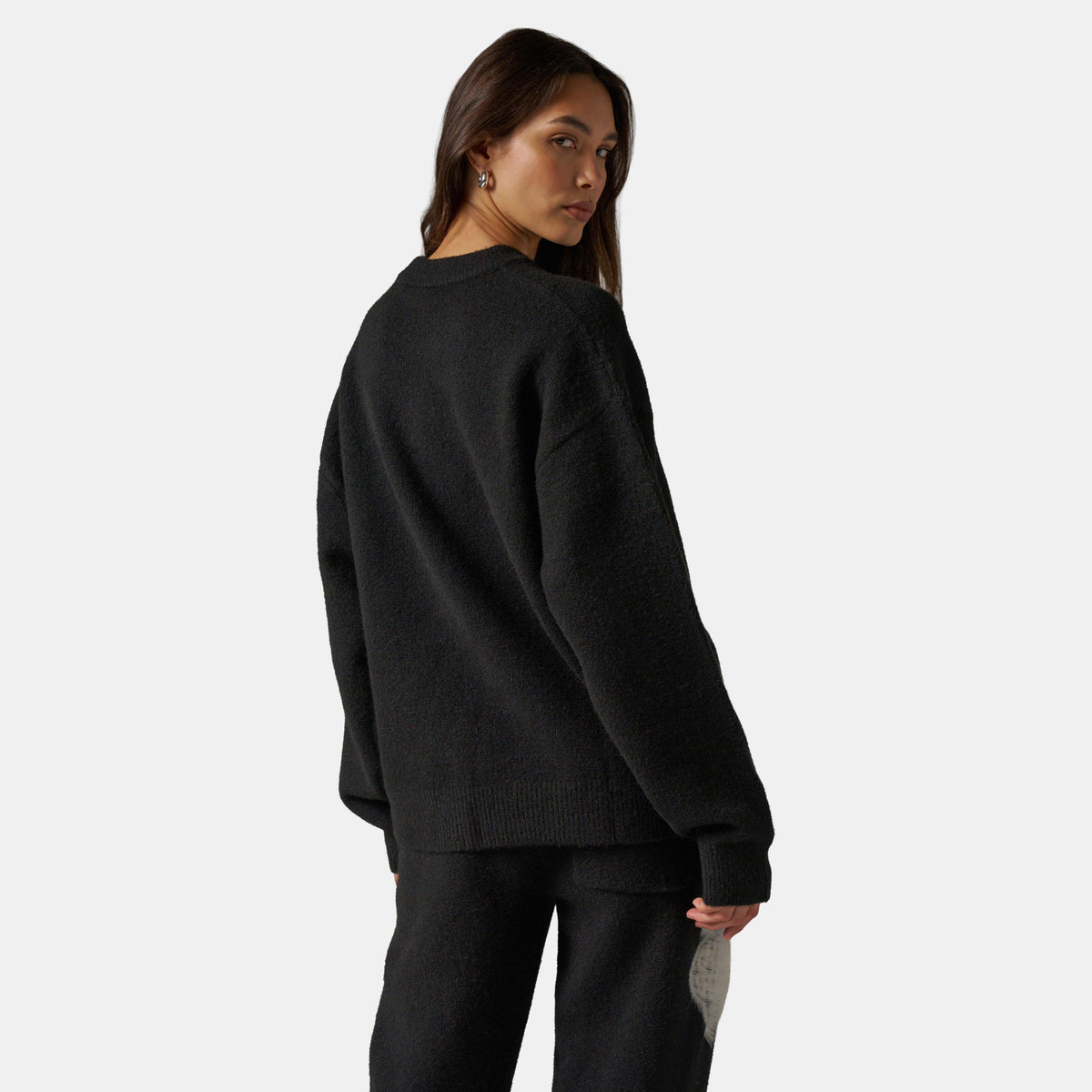 Black - The Couture Club - Womens Fluffy Knit Crew Sweater - 4