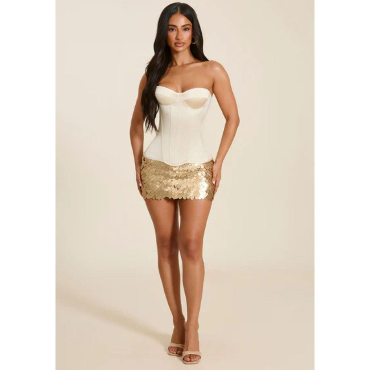 Gold - Mars The Label - Women's Shimmi Sequin Mini Skirt - 1