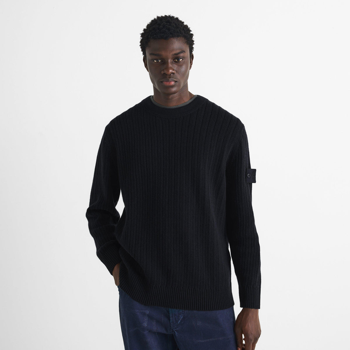 Navy V0020 - Stone Island - Stone GH Rib Crew Sn64 - 3