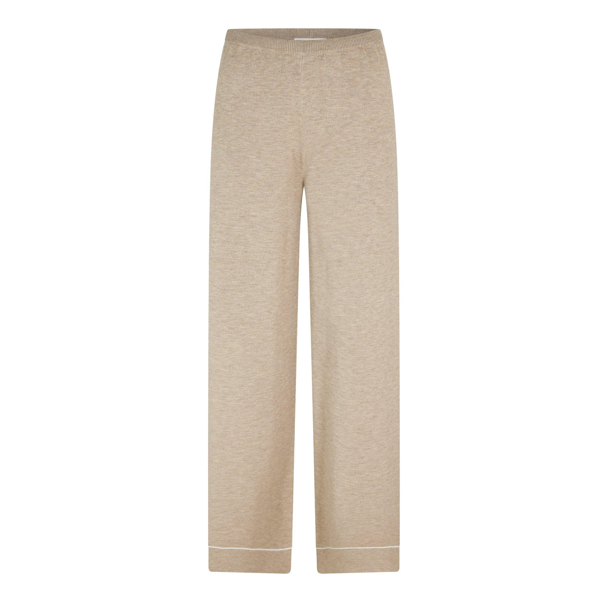 Beige - The Couture Club - Womens Knitted Panel Trousers - 1