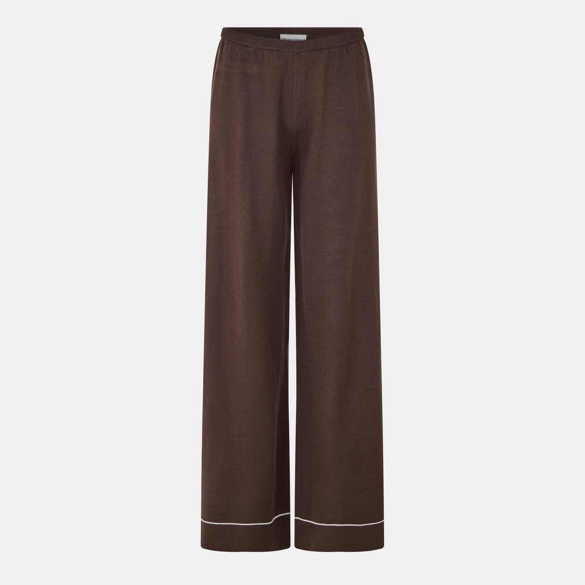 Brown - The Couture Club - Womens Knitted Panel Trousers - 1