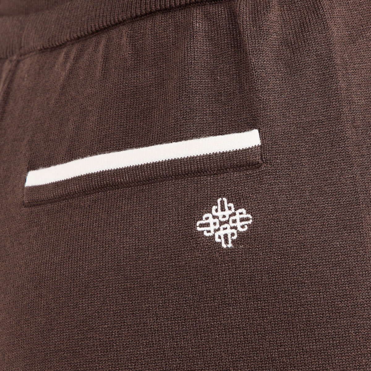 Brown - The Couture Club - Womens Knitted Panel Trousers - 5