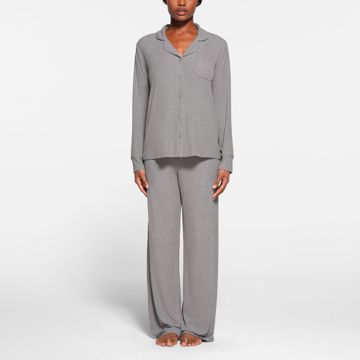 Heather Grey - SKIMS - Womens Soft Lounge Sleep Set - 2
