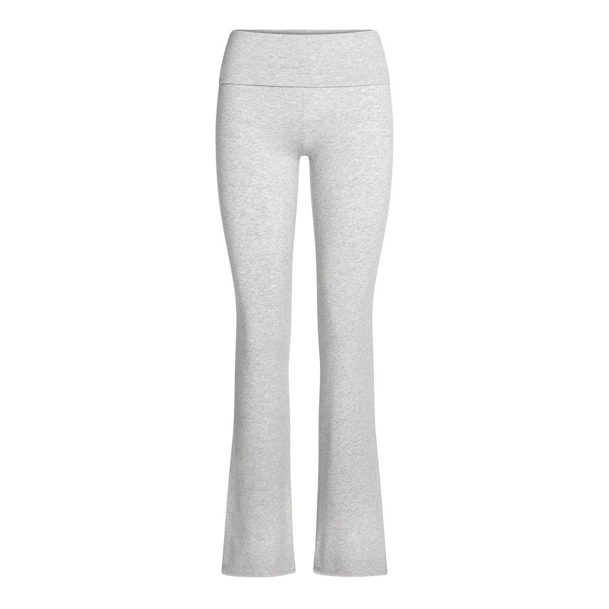 Light Hthr Grey - SKIMS - Womens Cotton Jersey Foldover Pant - 1