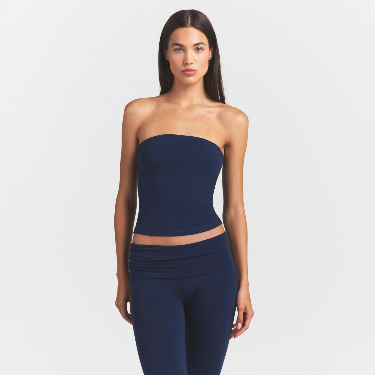 NAVY - SKIMS - Womens Cotton Jersey Foldover Pant - 2