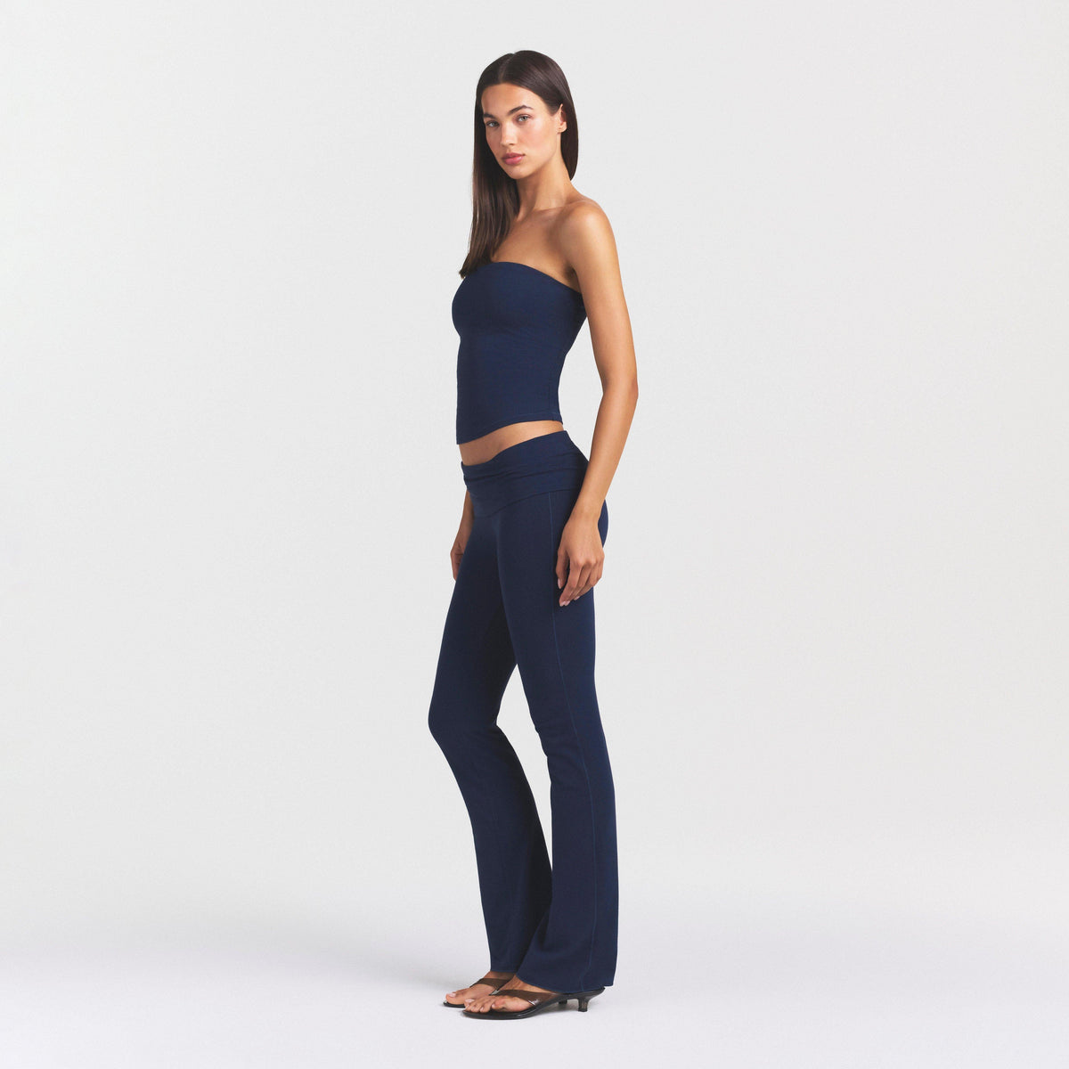 NAVY - SKIMS - Womens Cotton Jersey Foldover Pant - 3