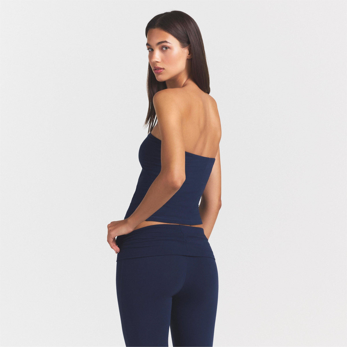 NAVY - SKIMS - Womens Cotton Jersey Foldover Pant - 4
