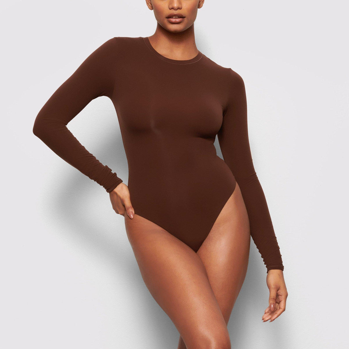 Cocoa - SKIMS - Women's Fits Everybody Long Sleeve Bodysuit - 2