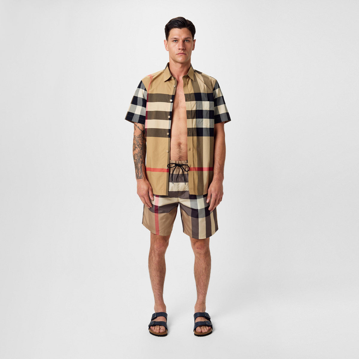 Arc Beige A7028 - Burberry - Men's Check Swim Shorts - 6
