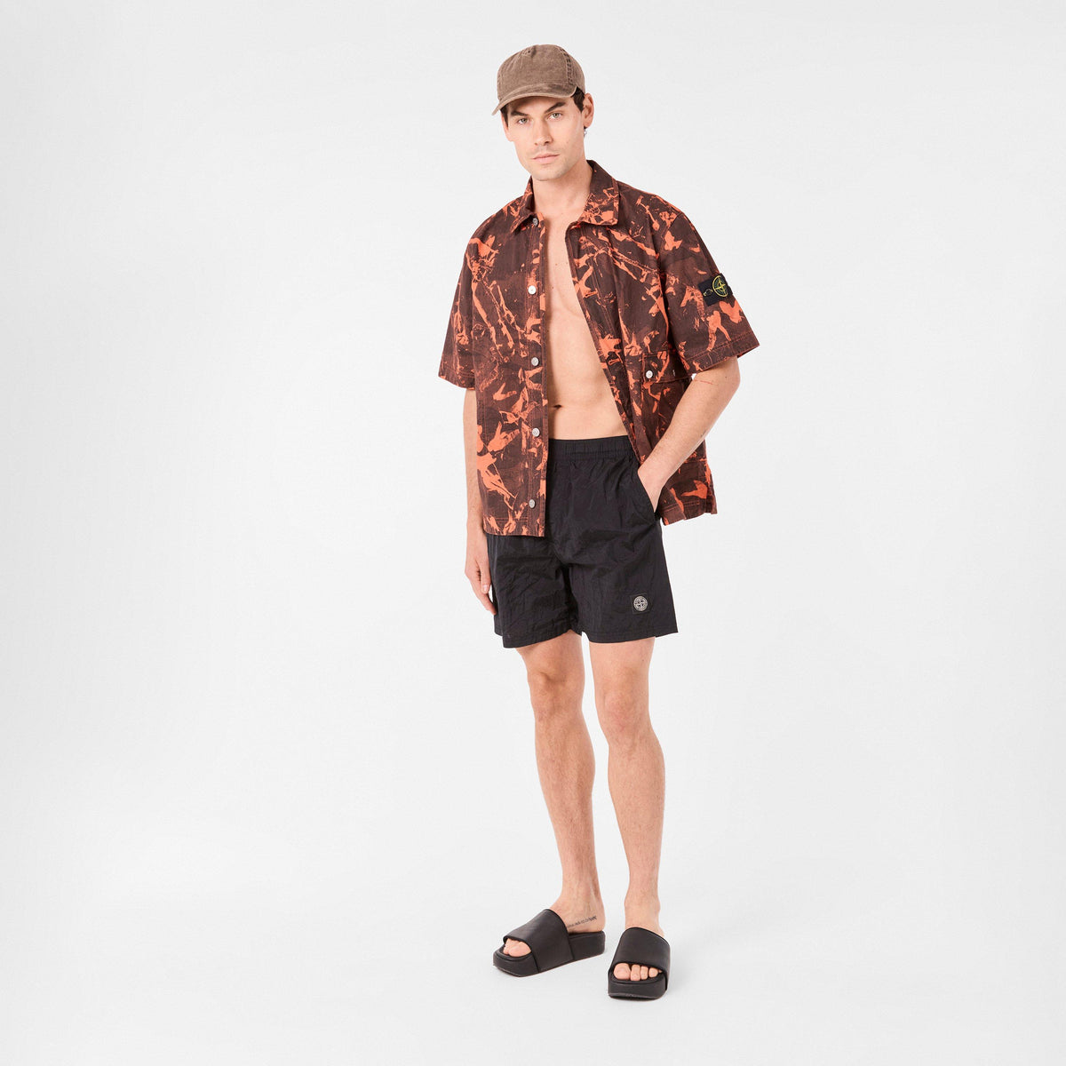 Nero A0029 - Stone Island - Men's Iridescent Nylon Swim Trunks - 6