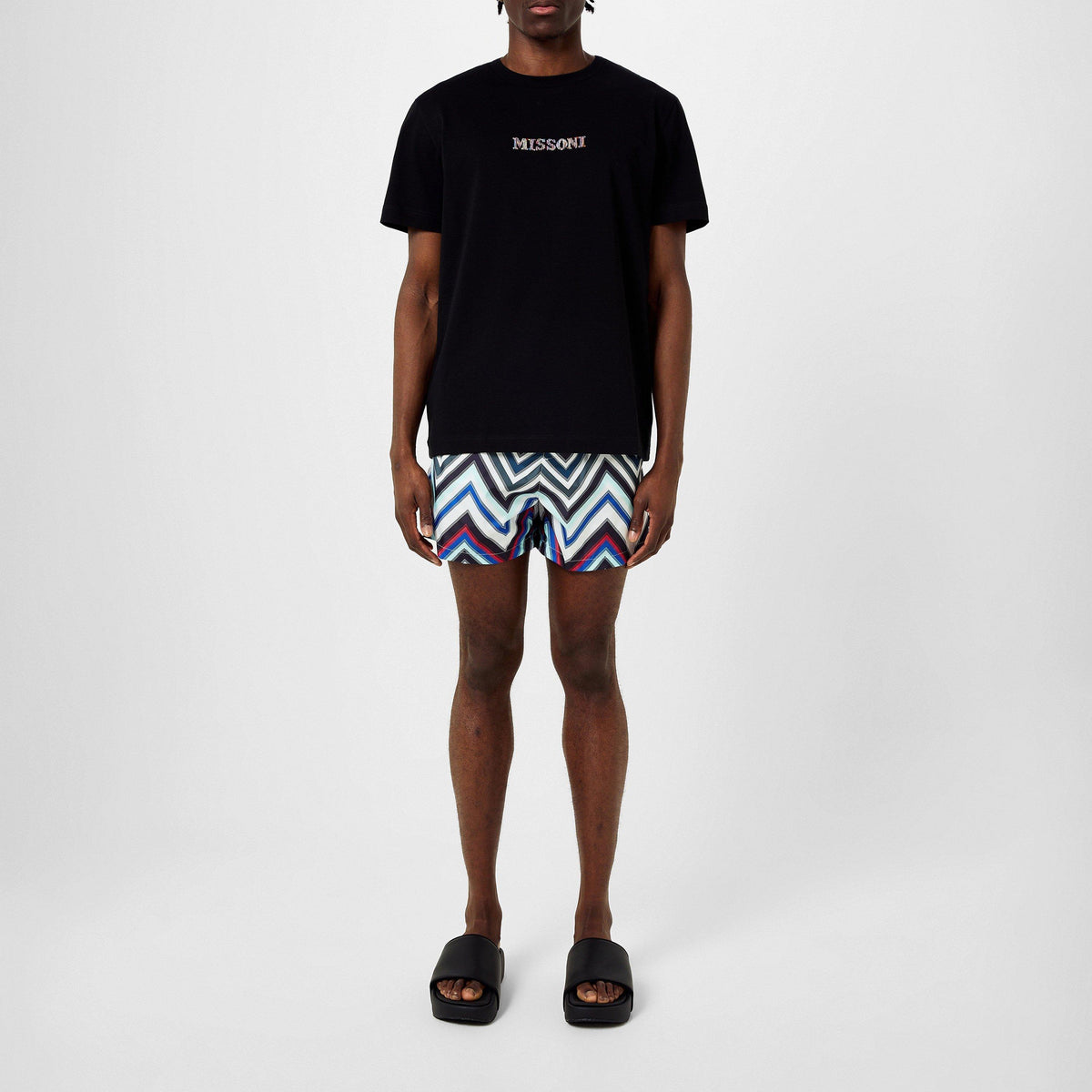 NVY WHT RED - Missoni - Zigzag Swim Shorts - 6