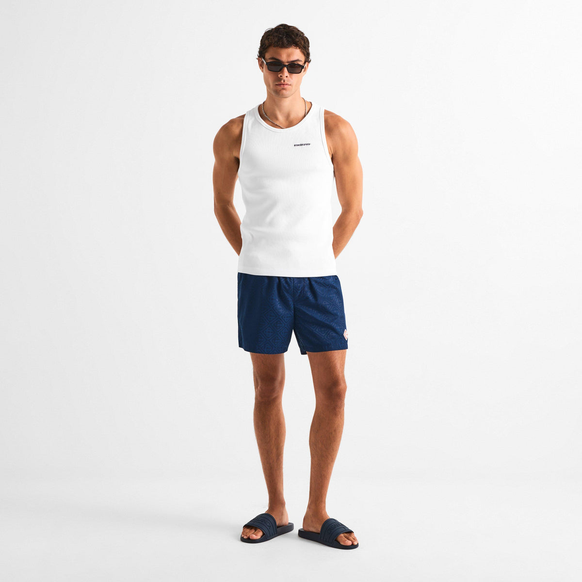 Navy - Casablanca - Men's Swim Shorts - 6