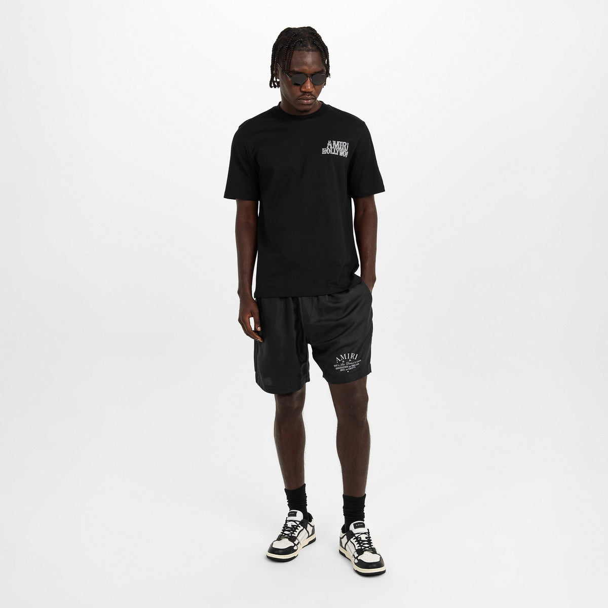 Black - Amiri - Men's Art Dstrt Woven Tracksuit Shorts - 6