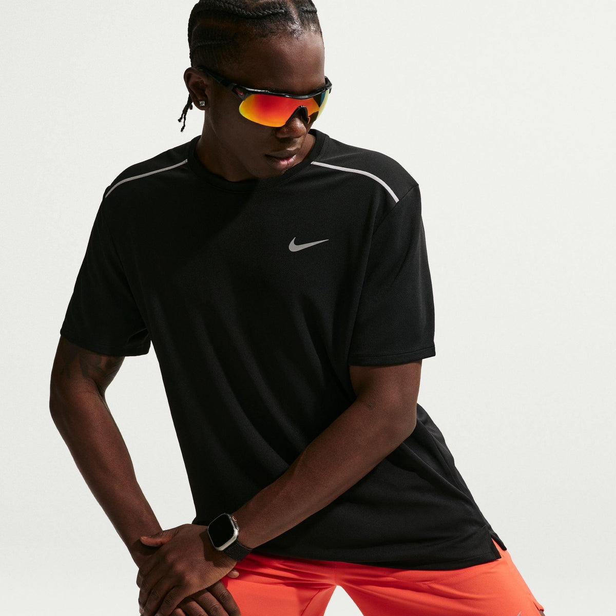 Black - Nike - DriFit Miler Running Top Mens - 5