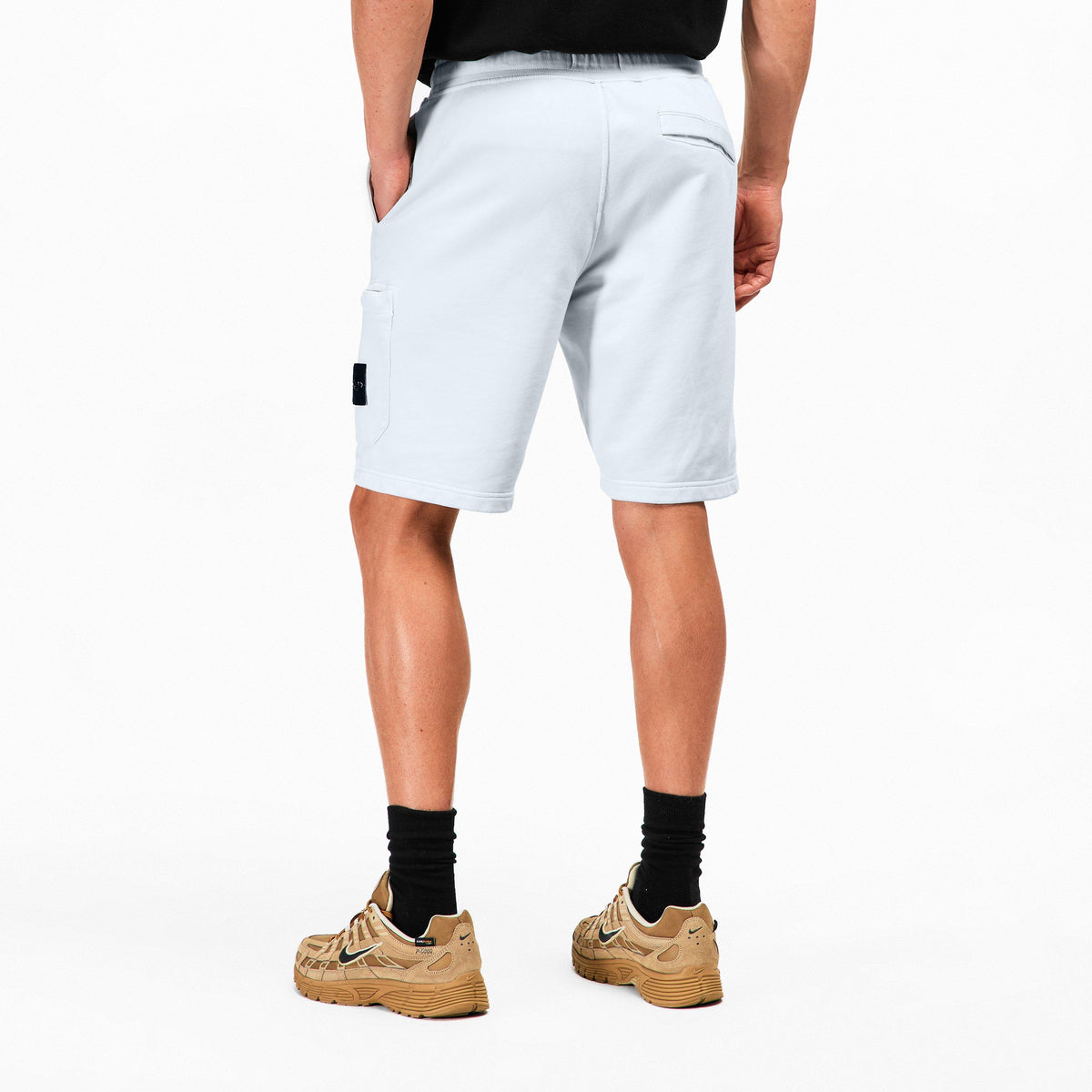 Sky Blue V0041 - Stone Island - Men's Fleece Jogger Shorts - 4