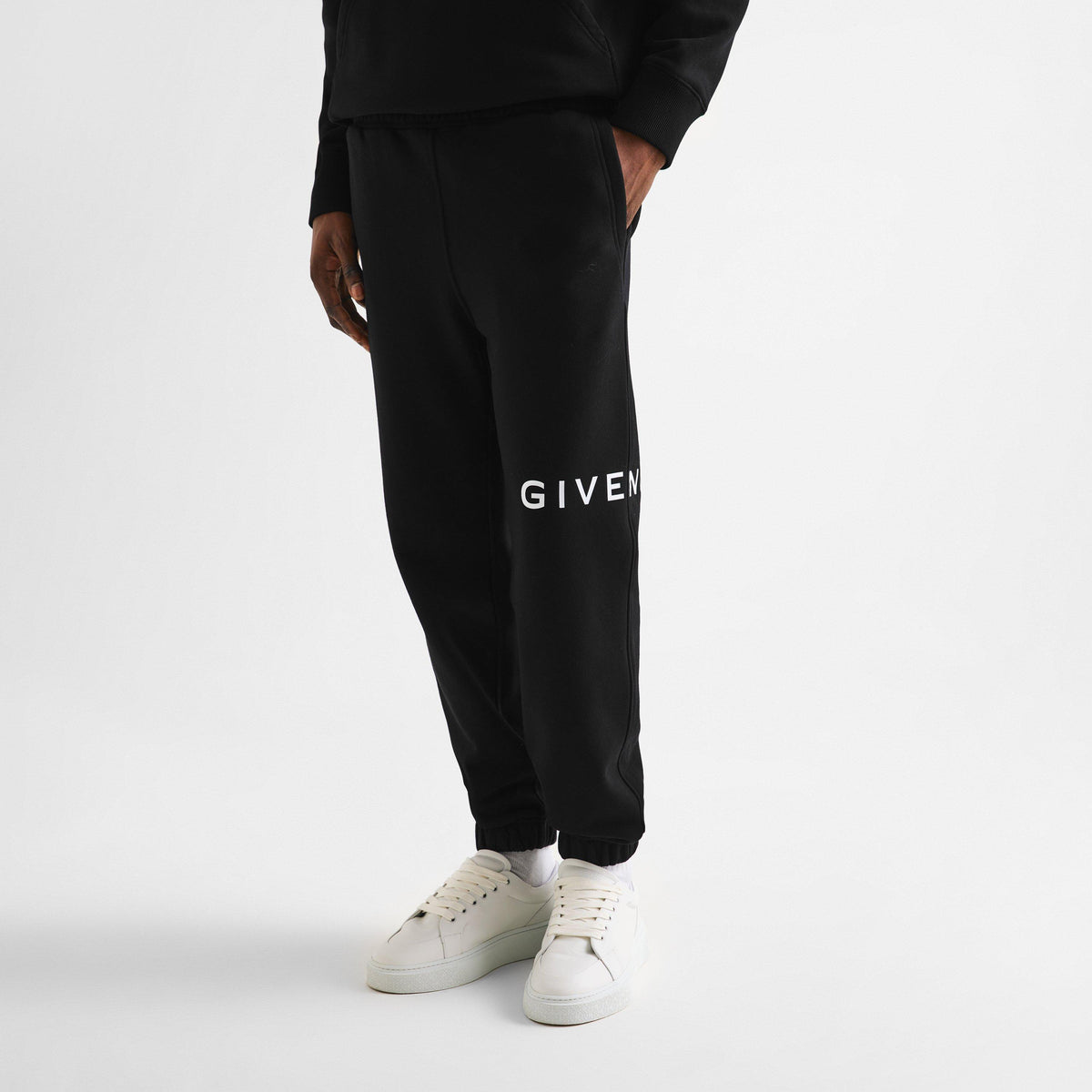 Black - GIVENCHY - Men's GIV Closed Hem Fleece Slim Fit Joggers - 3