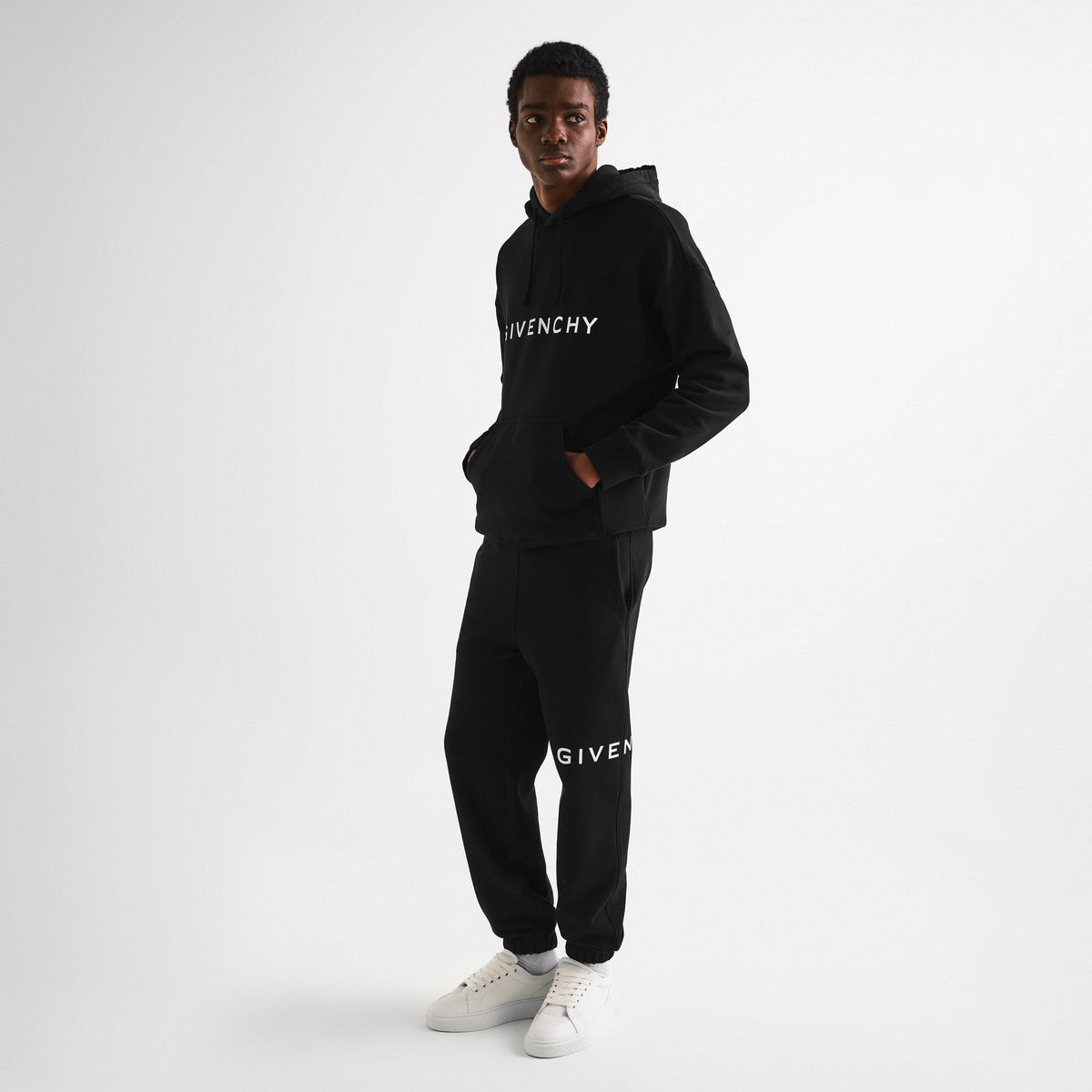 Black - GIVENCHY - Men's GIV Closed Hem Fleece Slim Fit Joggers - 6