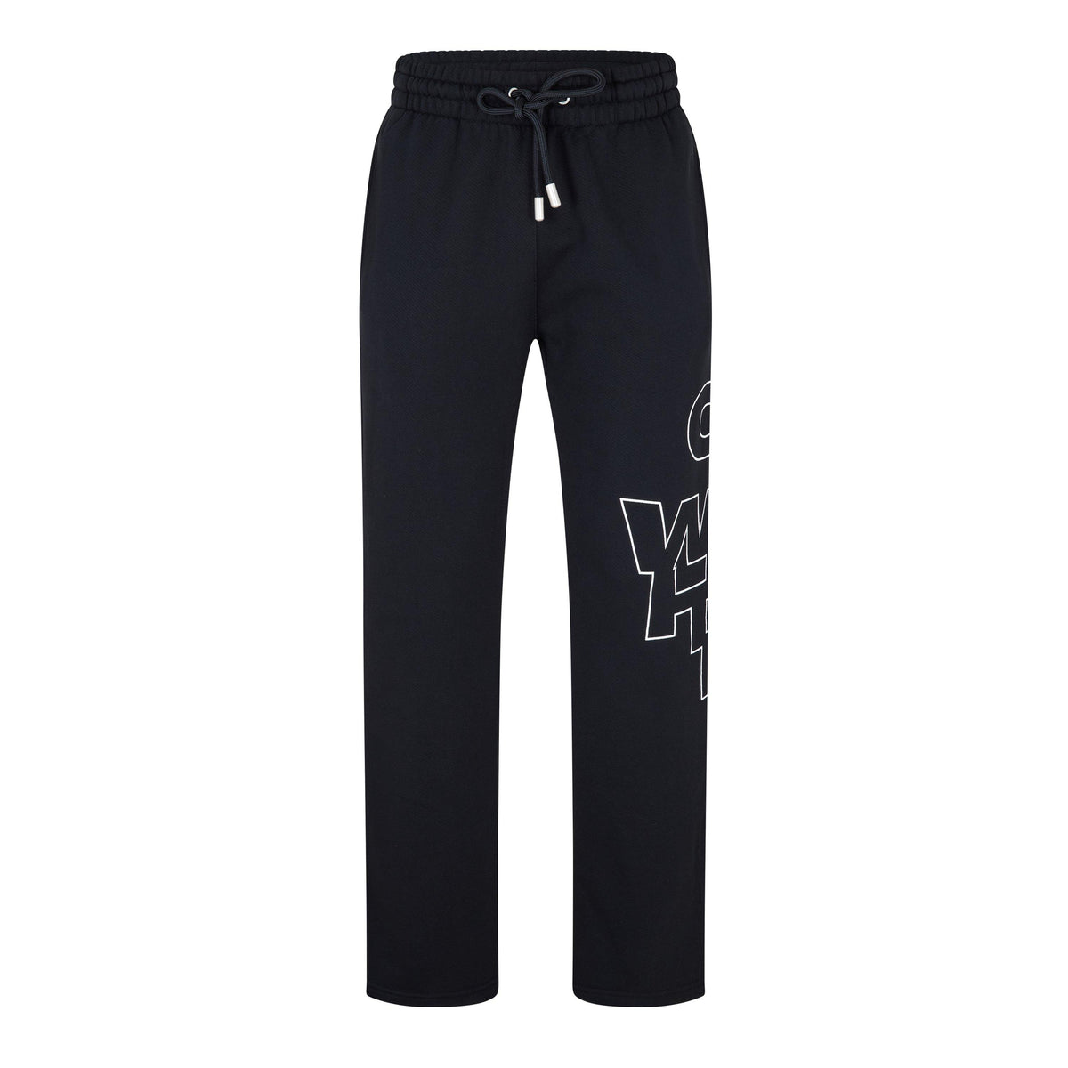 Black-White - Off White - Men's Closed Hem Fleece Joggers - 1
