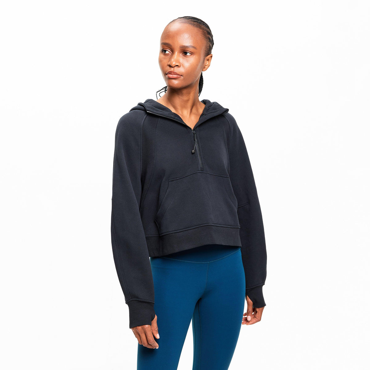 Black - Lululemon - Women'S Logo Cotton Oversized Zipped Hoodie - 3