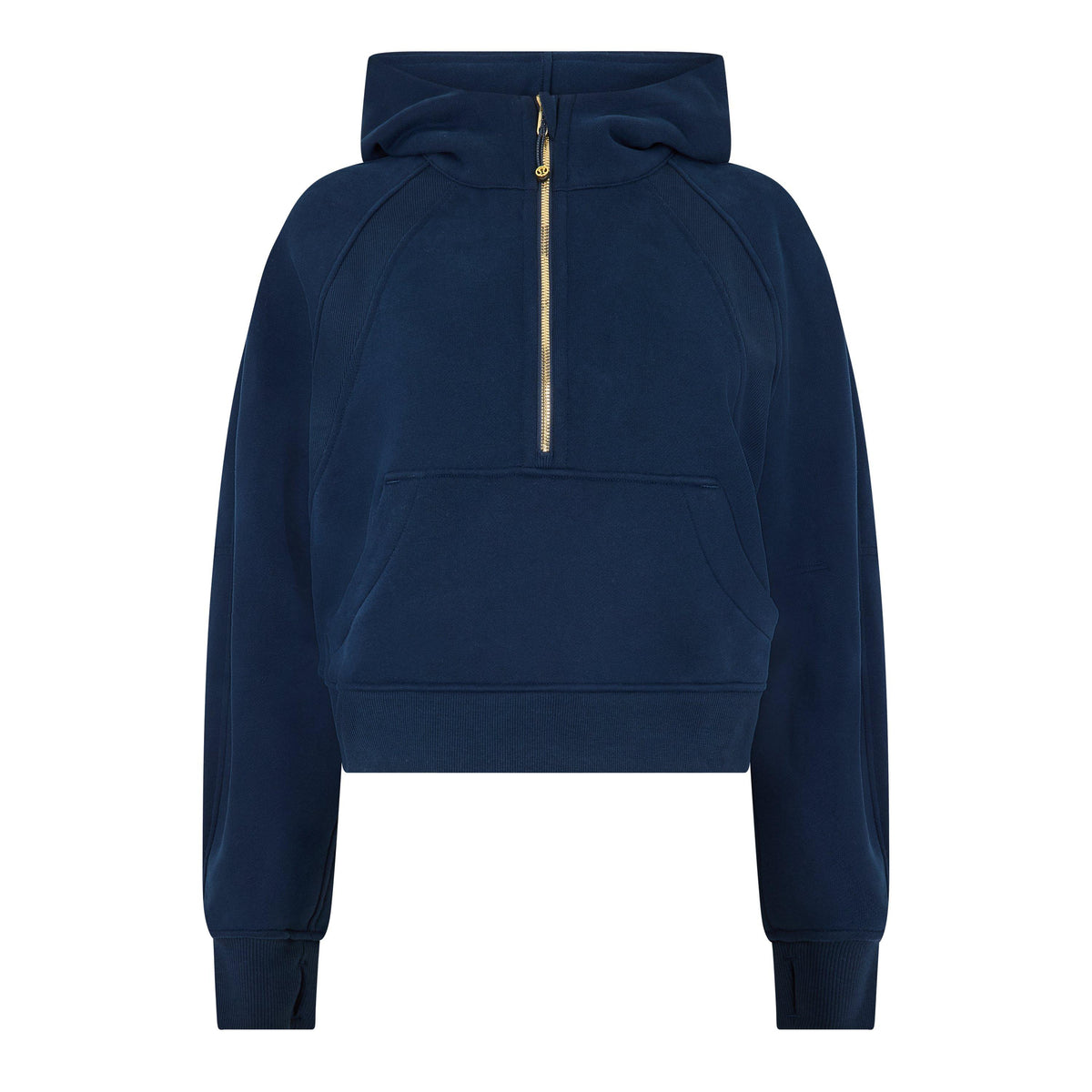 True Navy/Gold - Lululemon - Women'S Logo Cotton Oversized Zipped Hoodie - 1