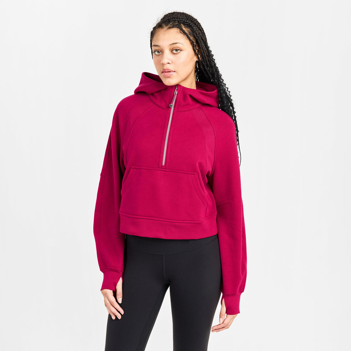 Berry Rumble - Lululemon - Women'S Logo Cotton Oversized Zipped Hoodie - 3
