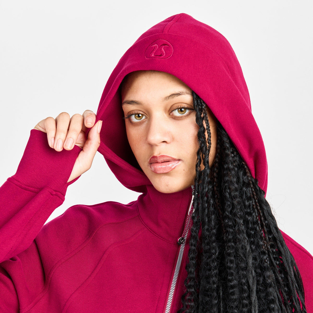 Berry Rumble - Lululemon - Women'S Logo Cotton Oversized Zipped Hoodie - 5