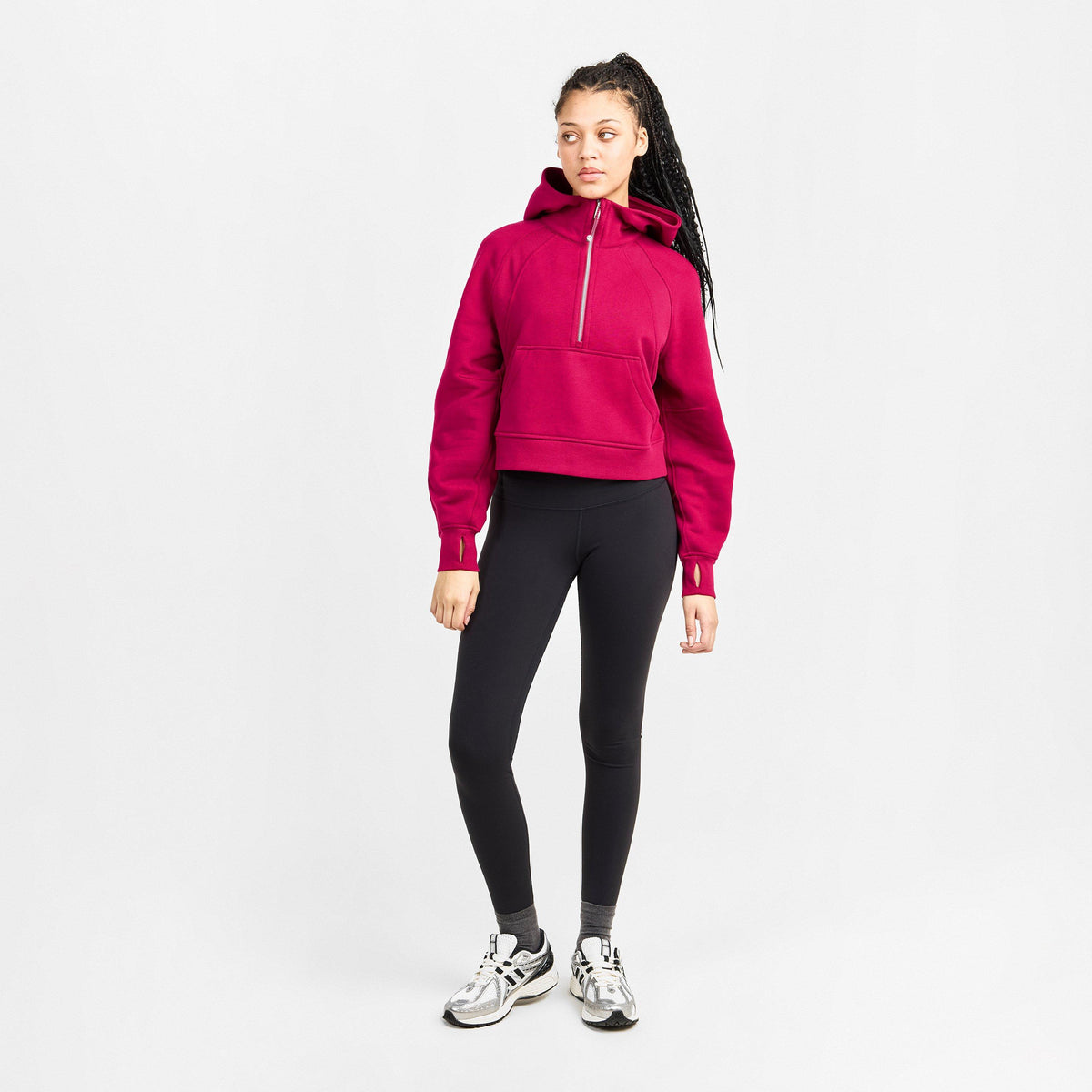 Berry Rumble - Lululemon - Women'S Logo Cotton Oversized Zipped Hoodie - 6