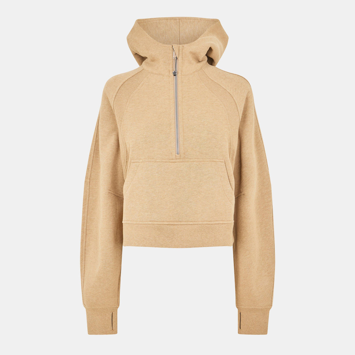 Heathered Nut - Lululemon - Women'S Logo Cotton Oversized Zipped Hoodie - 1
