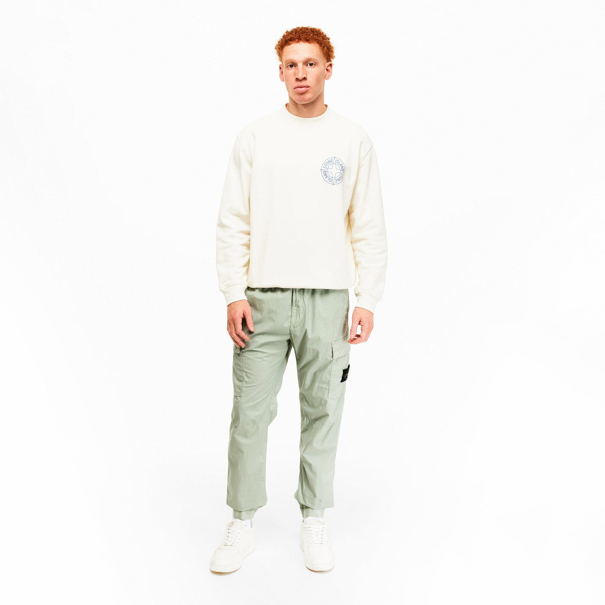Sage V0055 - Stone Island - Men's Tela Cargo Trousers - 6