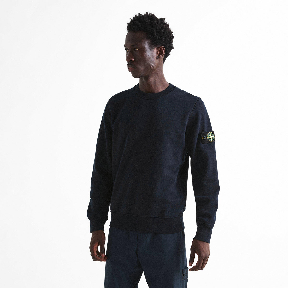 Navy V0020 - Stone Island - SI CLASSIC BADGE CREW - 3