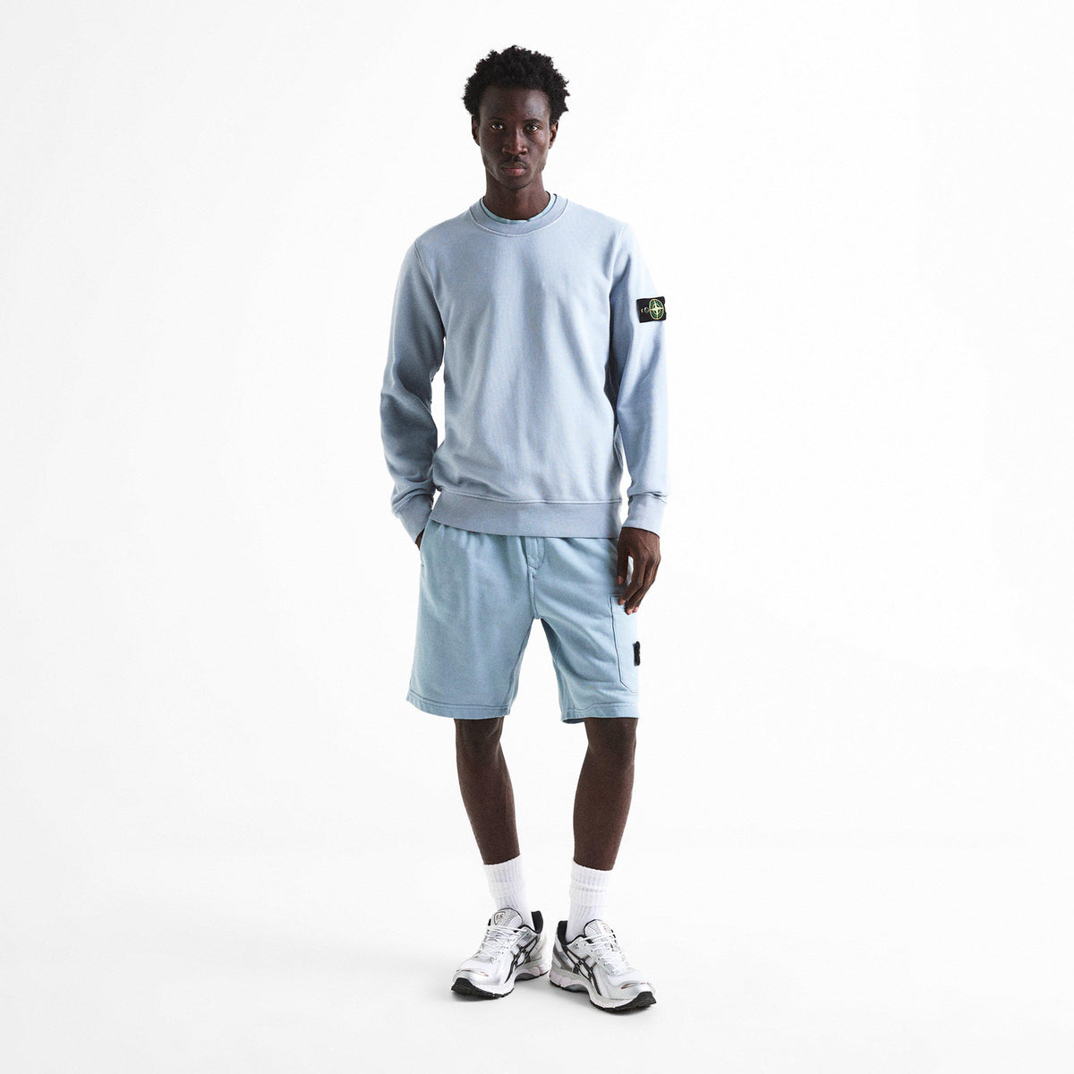 Ash Grey V0049 - Stone Island - SI CLASSIC BADGE CREW - 6