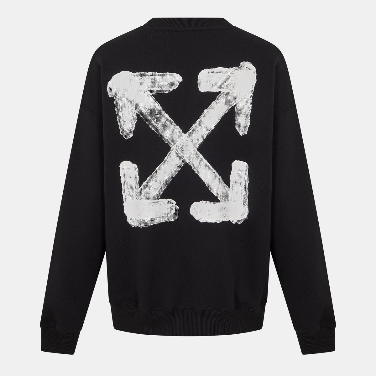 Black-White - Off White - Men's Skate Graphic Relaxed Fit Crew Sweatshirt - 1