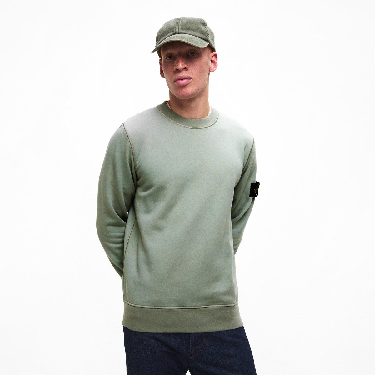 Sage V0055 - Stone Island - Men's Fleece Crew Sweatshirt - 3