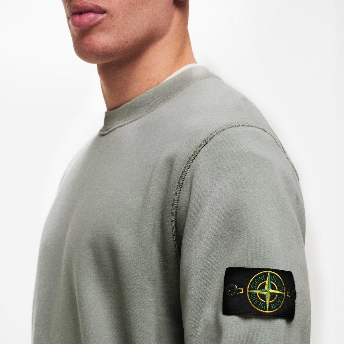 Sage V0055 - Stone Island - Men's Fleece Crew Sweatshirt - 5