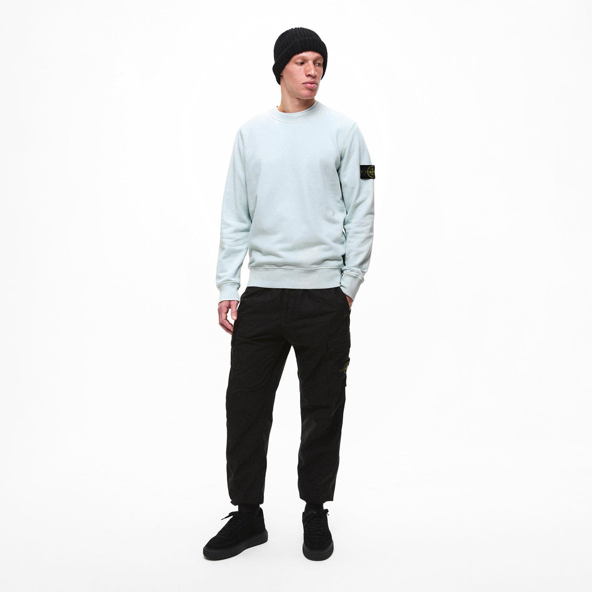 Sky Blue V0041 - Stone Island - Men's Fleece Crew Sweatshirt - 6