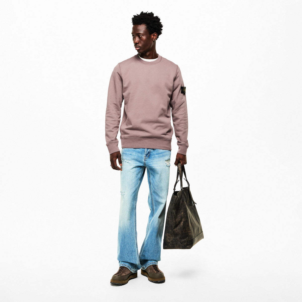 Purple Gr V008F - Stone Island - Men's Fleece Crew Sweatshirt - 6