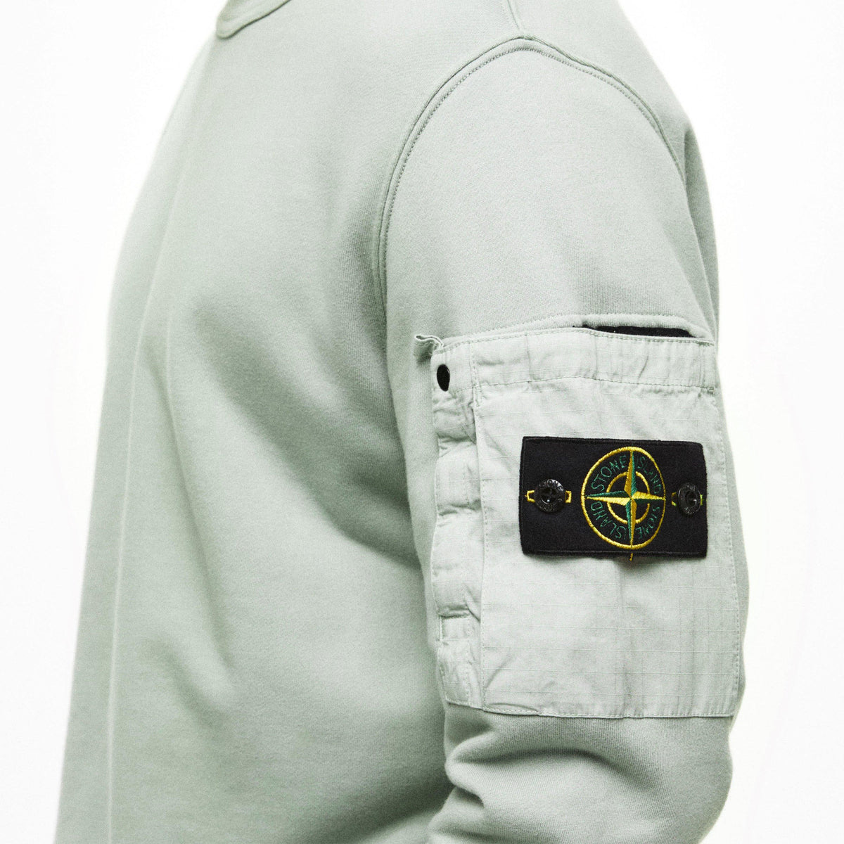 Sage V0055 - Stone Island - Men's Zipped Pocket Crew Sweatshirt - 5