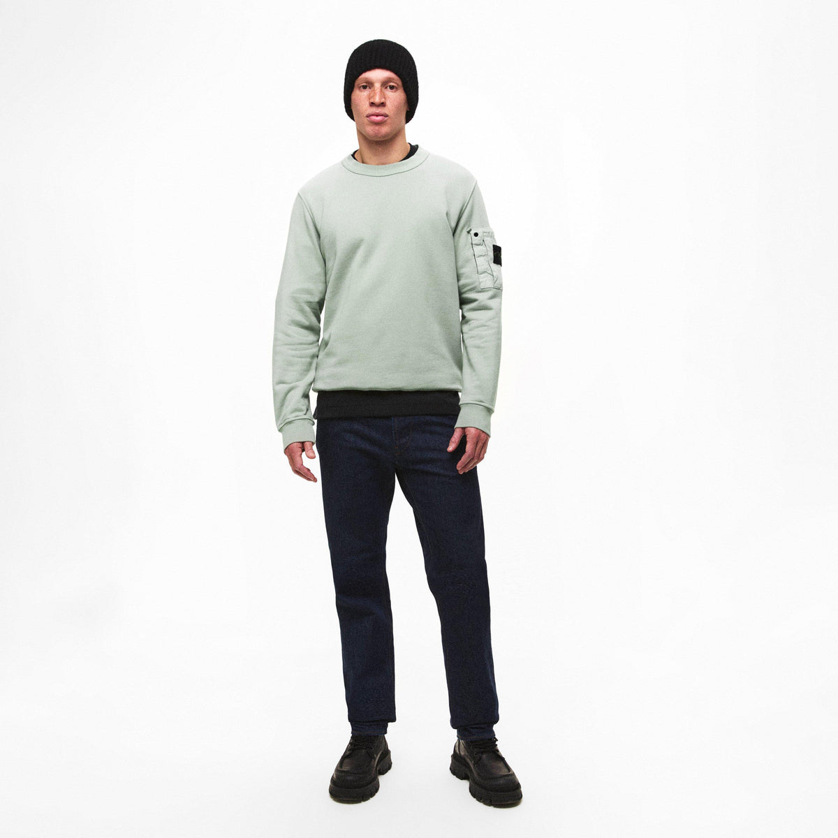 Sage V0055 - Stone Island - Men's Zipped Pocket Crew Sweatshirt - 6