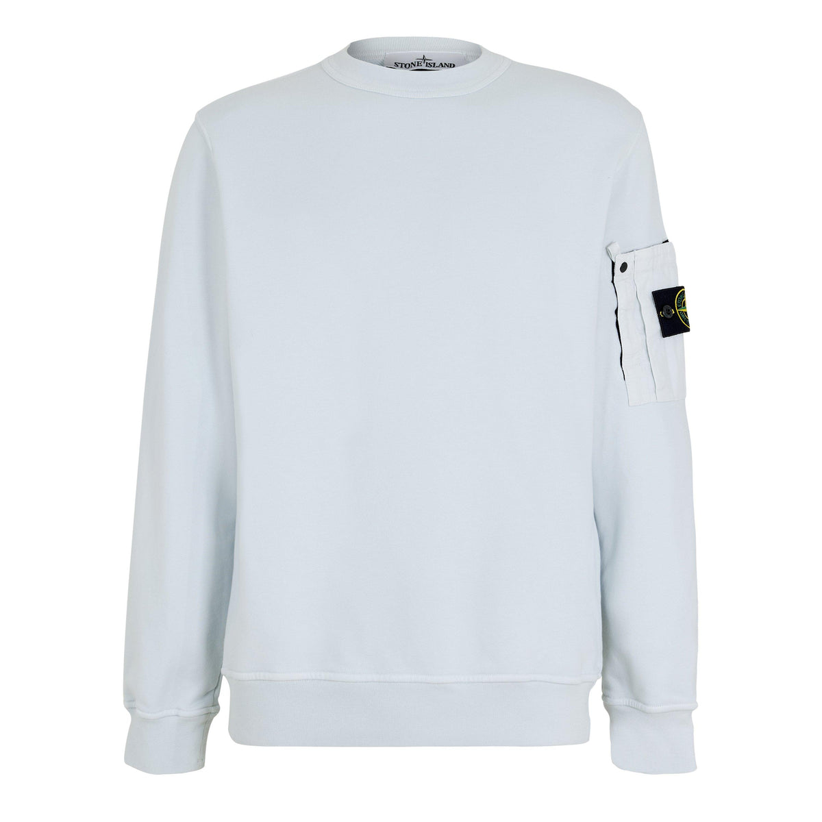 Sky Blue V0041 - Stone Island - Men's Zipped Pocket Crew Sweatshirt - 1