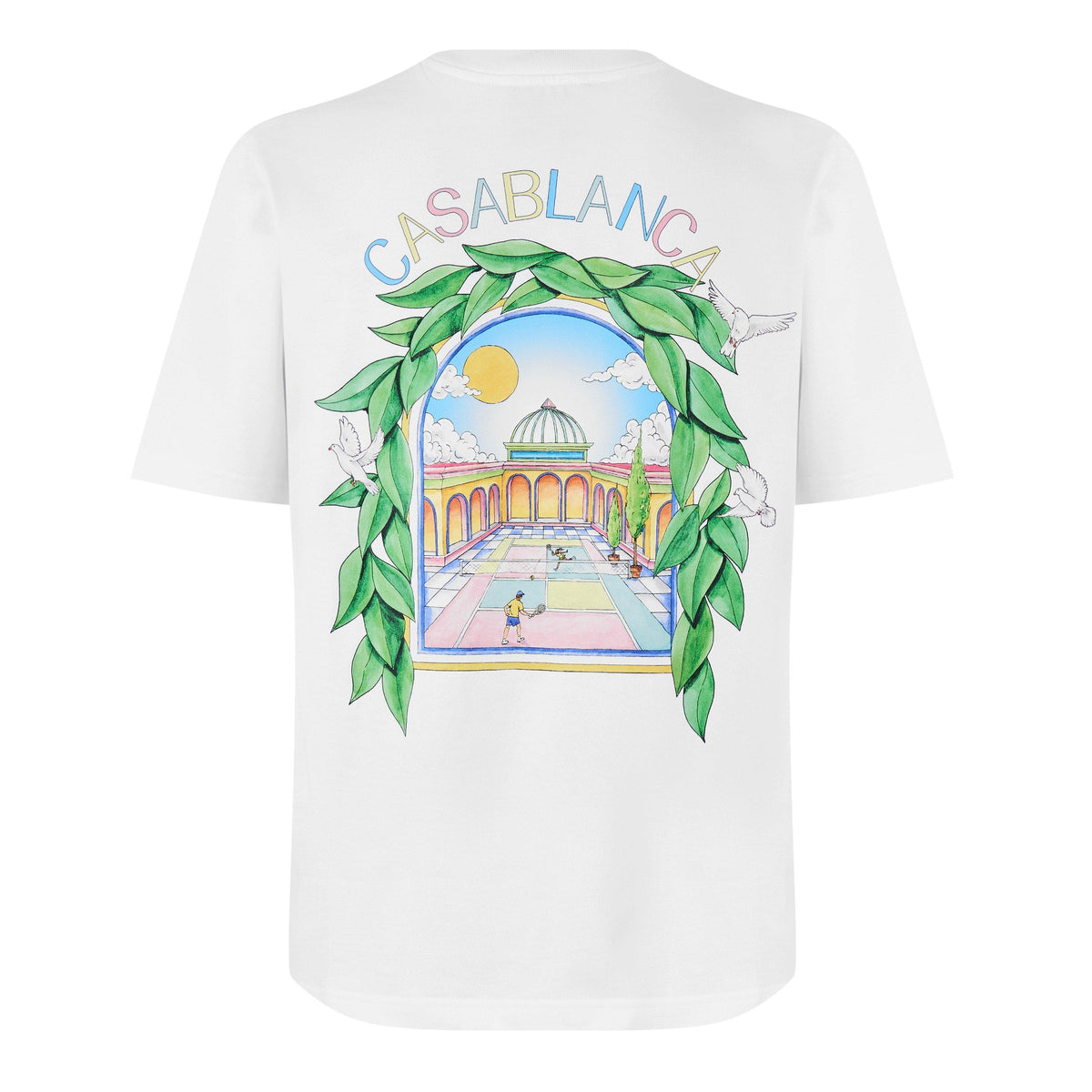 White - Casablanca - Men's Graphic Cotton L'Arche Tennis Club T-Shirt - 8