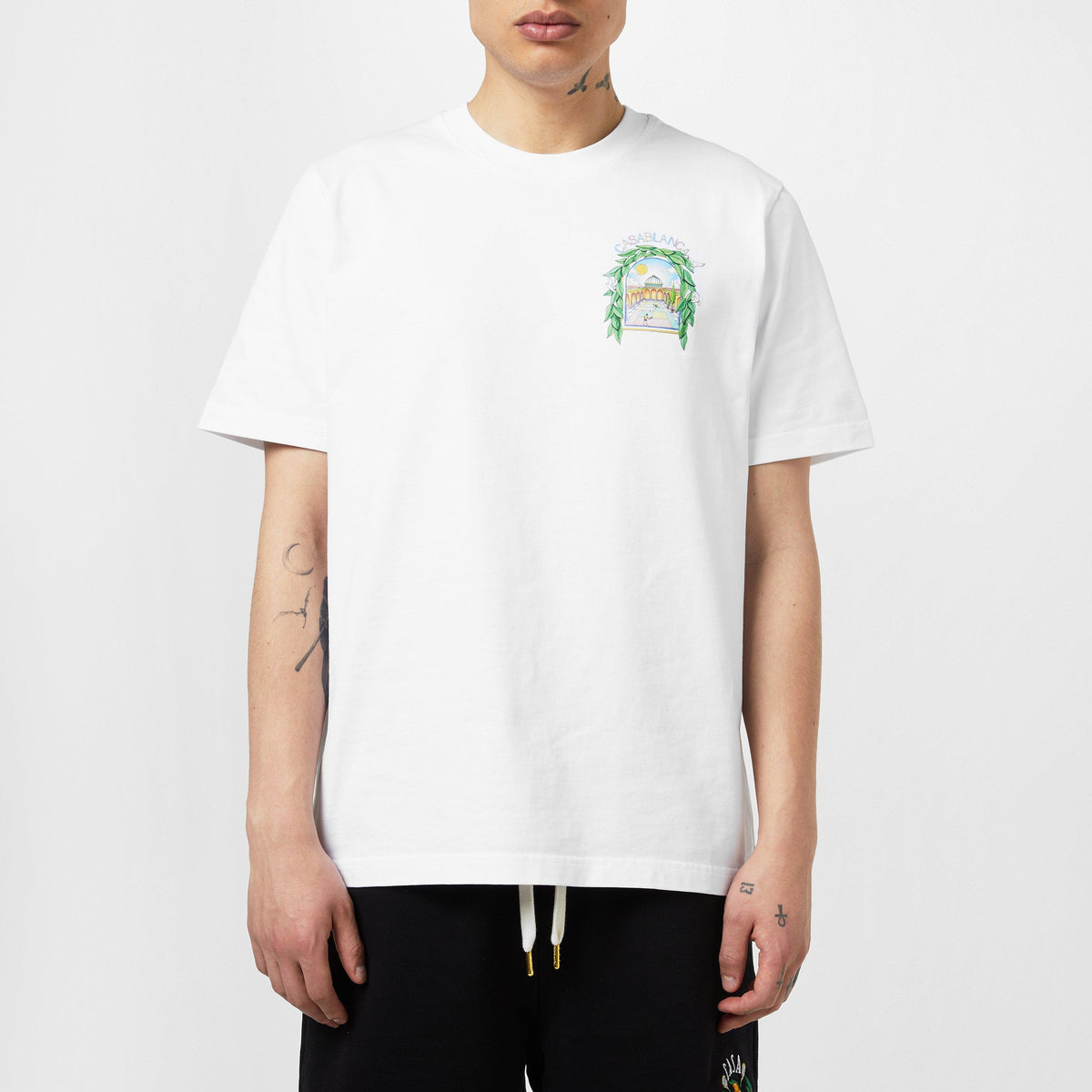 White - Casablanca - Men's Graphic Cotton L'Arche Tennis Club T-Shirt - 3