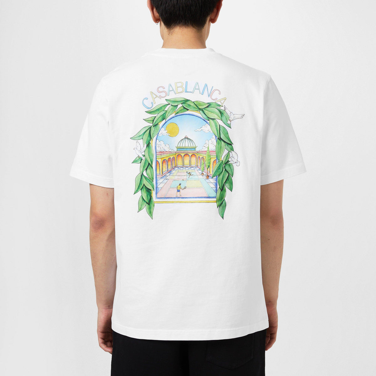 White - Casablanca - Men's Graphic Cotton L'Arche Tennis Club T-Shirt - 4