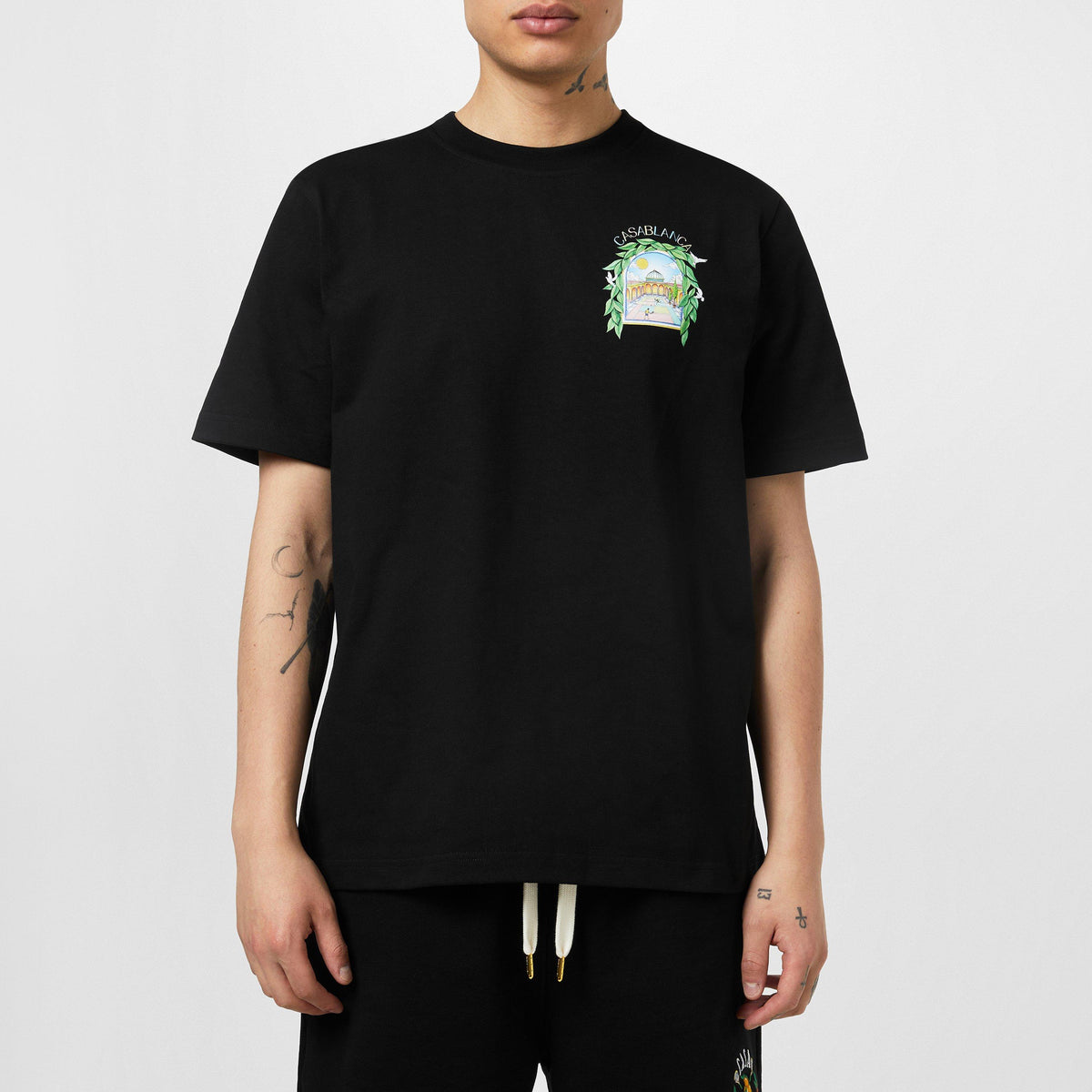 Black - Casablanca - Men's Graphic Cotton L'Arche Tennis Club T-Shirt - 3